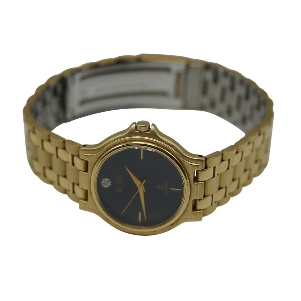Bill Blass‎ Watch Women Gold Tone Diamond Accent New Battery